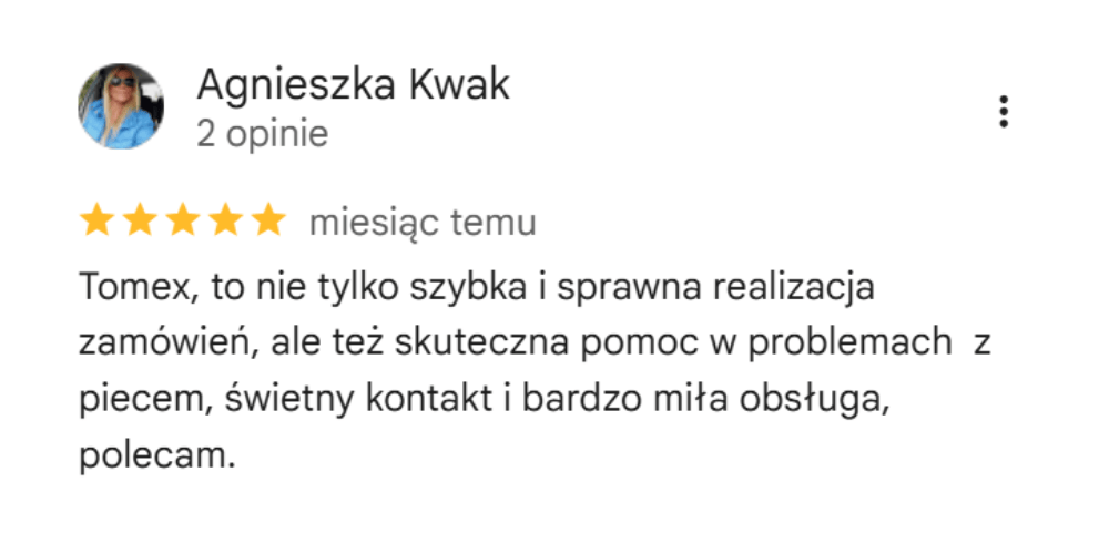 Opinia Google Tomex