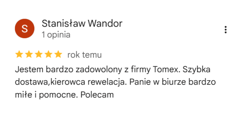 Opinia Google Tomex