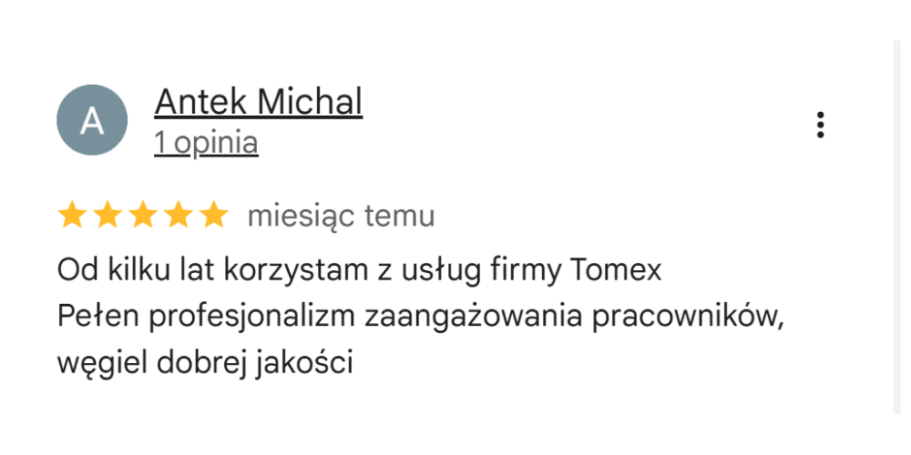 Opinia Google Tomex
