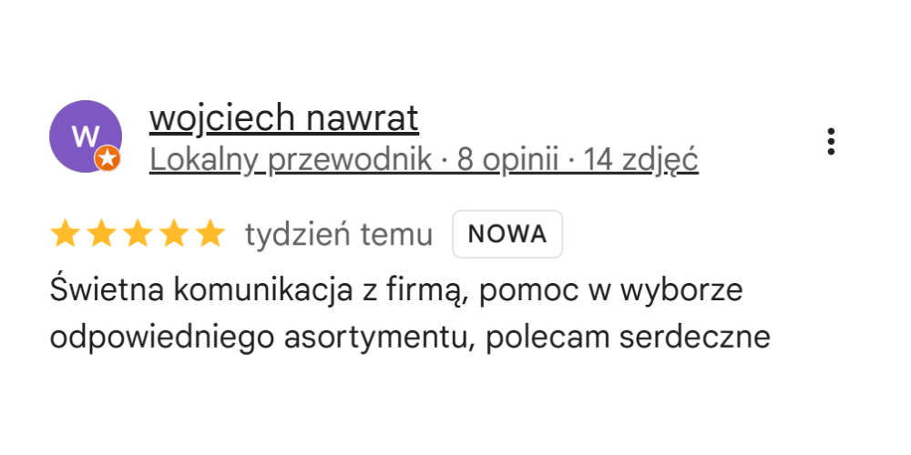 Opinia Google Tomex