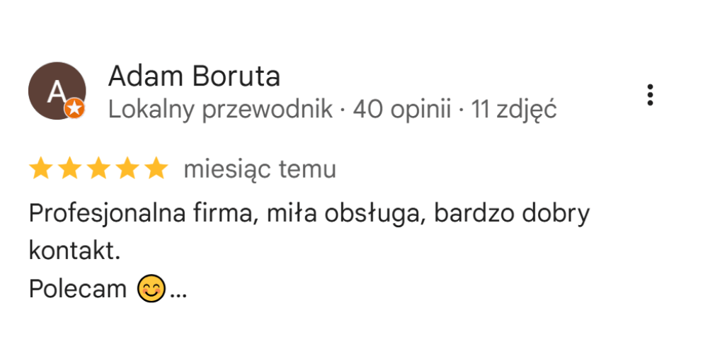 Opinia Google Tomex
