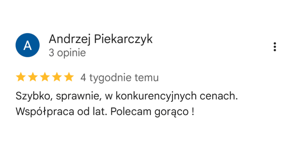 Opinia Google Tomex