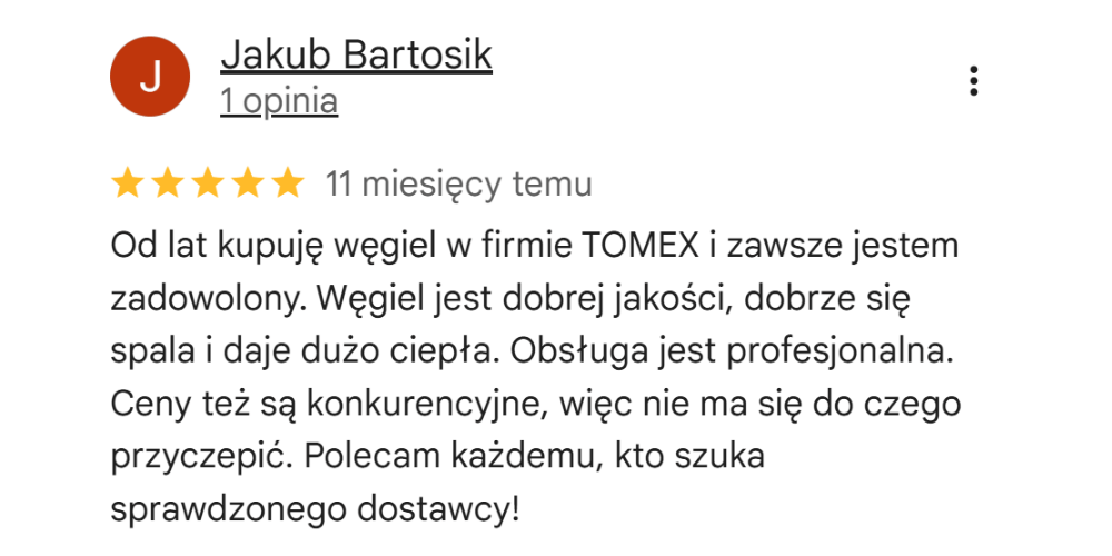 Opinia Google Tomex