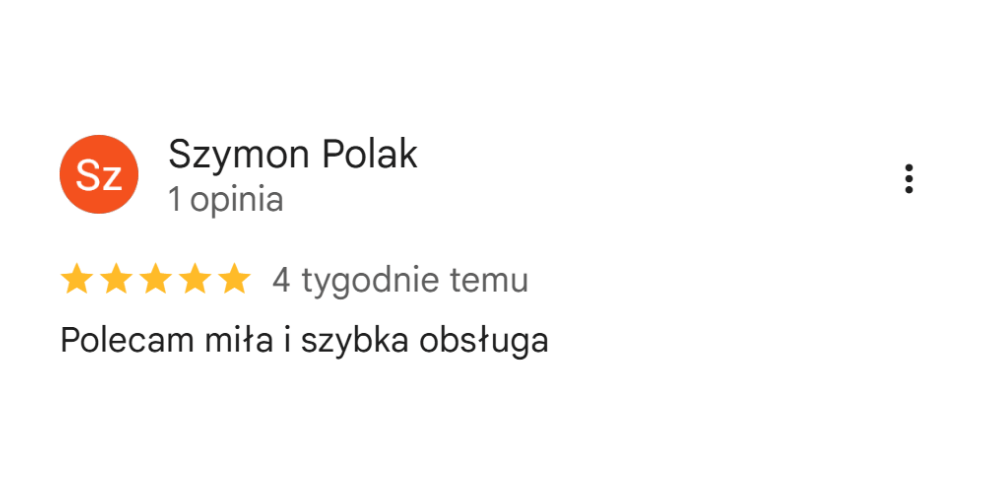 Opinia Google Tomex